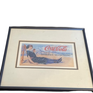 Vintage Coca Cola Framed print Metal frame