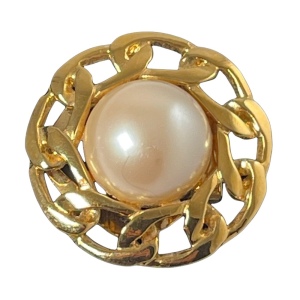 Vintage gold BUTLER faux pearl scarf clip 1980s FAC