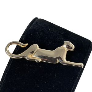 Gold cougar with crystal accent brooch