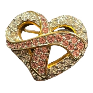 Authentic Swarovski crystal sparkle heart brooch marked swan