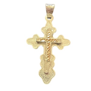 Sterling silver textured Jerusalem 925 Cross Jesus Religious pendant