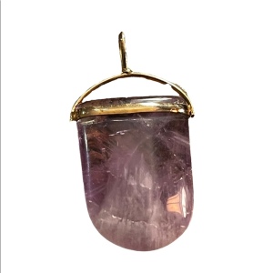 Gold Plated Amethyst stone fancy necklace pendant