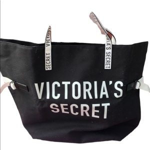 NWT Victoria Secret bag tote Black & white