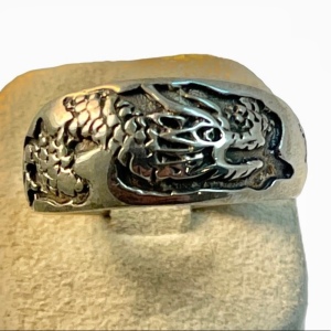 Sterling silver dragon ring