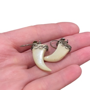 Vintage Faux Saber tooth earrings dangle