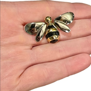 Liz Claiborne Silver gold finish bumble bee brooch