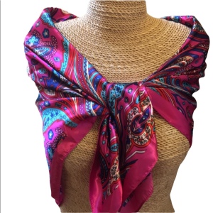 Pink Paisely Satiny scarf