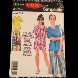 Simplicity EASY Girl & Boy sewing PJ pattern UNCUT