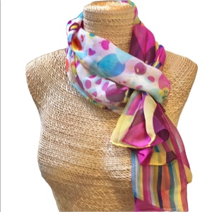 Beautiful colorful pink lines dots scarf So pretty