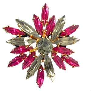 Vintage crystal brooch 1950s Starburst