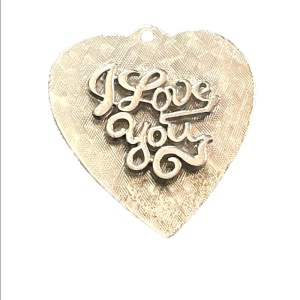 Vintage 1960s sterling silver 925 “I love you” pendant charm heart