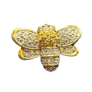 Swarovski Authentic (swan) Gold plate crystal bumble bee brooch