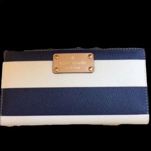 - Kate Spade blue white stripe wallet