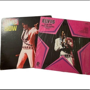 Lot of 2 Elvis records Elvis hits Now Vintage lot 1970s LP record albums vinyl