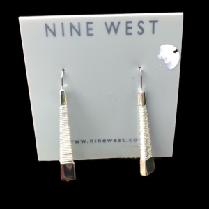 Nine West dangle earrings silver tone