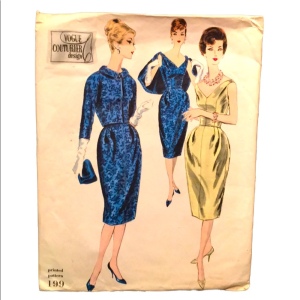 Vintage Vogue Sewing pattern dress & Jacket Sz 18