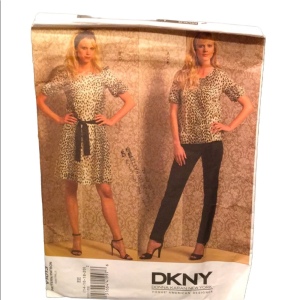 Vogue Sewing pattern DKNY top dress slip pants +