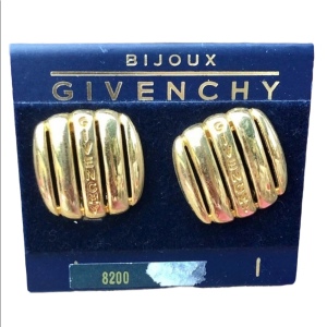 Vintage 1980s Givenchy Bijoux Clip gold finish earrings