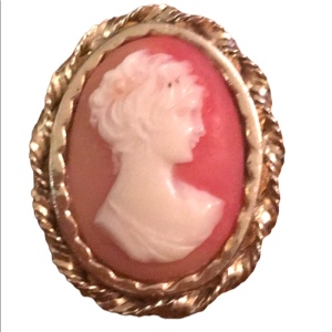 Vintage Resin 1970s Cameo Scarf clip accessory