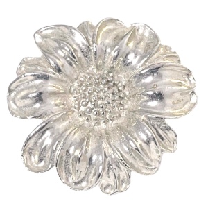 Vintage silver finish flower brooch metal