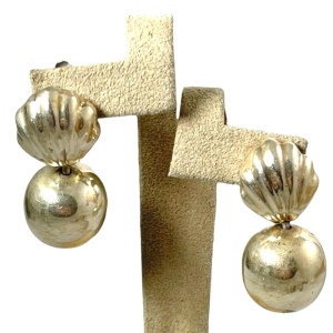 Vintage sterling silver 925 chunky ball dangle earrings