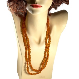 Vintage Long Authentic Baltic honey AMBER chip necklace