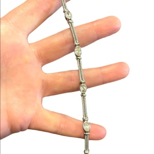 Sterling silver 925 Crystal link bracelet