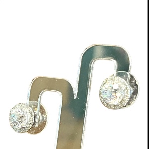 Sterling silver 925 Chunky stud CZ rhinestone earrings