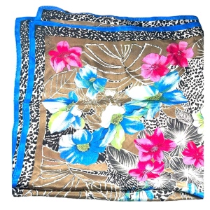 Vintage 1960s VERA Hawaiian flower silk scarf