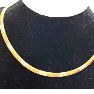 Stering silver Italy 925 Tri color choker necklace