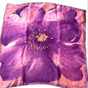 Jones New York Purple Clematis flower SILK Scarf