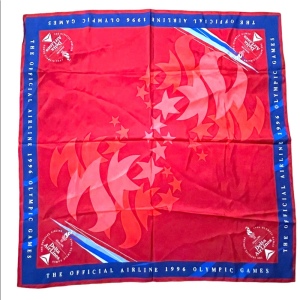 1996 Red Delta wings Olympic silk scarf Limited ed Rare