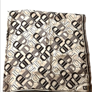 TD Bank Licensed Large Silk silver black Scarf wrap Limited Ed