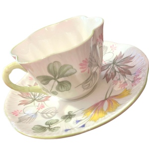 Vintage SHELLEY Tea cup and saucer floral Bone China England flowers