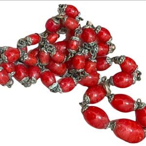 Antique Italian Red Murano Glass bead necklace