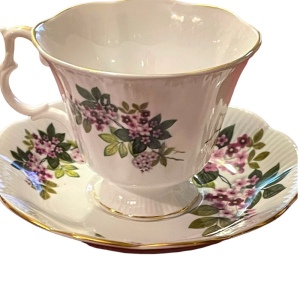 Vintage Royal Albert purple flower Fine Tea cup & saucer England