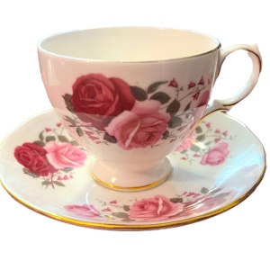 Vintage Queen Anne Cabbage rosestea cup and saucer set bone china England