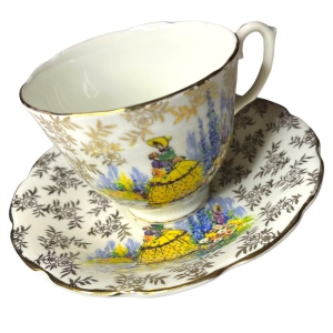 - Vintage Regina Crinoline lady Tea cup & saucer bone china England