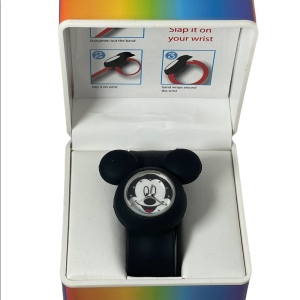 Disney NIB Black micky mouse slap on black wrist watch