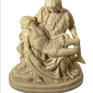 Vintage ITALIAN Composite Heavy La Pieta Statue 1950s