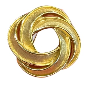 Beautiful gold finish brushed swirl TRIFARI fancy brooch Infinity