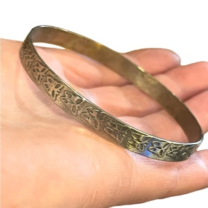 Vintage silver Mexico butterfly bangle bracelet