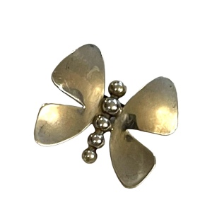 Vintage solid sterling silver 925 handmade butterfly European brooch