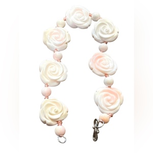 Vintage Pink coral hand carved roses bracelet