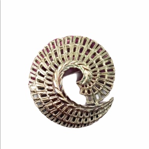 Vintage Sarah Coventry silver finish swirl brooch