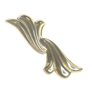 Vintage AJ DAN Sterling silver 925 Handmade Modernist Wave Brooch signed