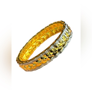 Heavy Gold plated Sterling silver quality bangle diamond finish