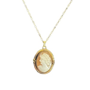 Vintage 12k GF Hold filled Shell Cameo pendant necklace