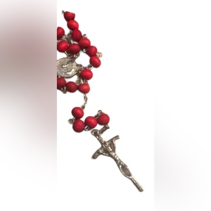 Papa Francesco Rose scented wood rosary VG