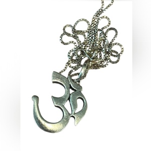 Vintage Sterling silver 925 OM Necklace and pendant Mantra